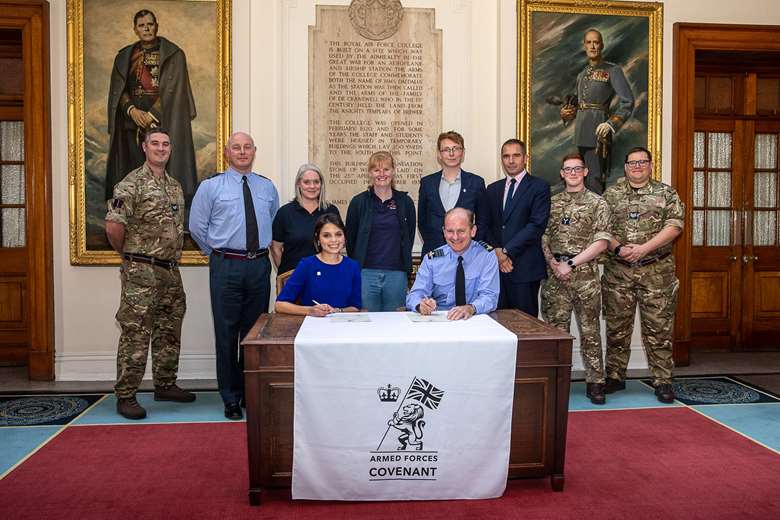 Emma Egging and members of the Trust sign the Armed Forces Covenant. Picture: Jon Egging Trust