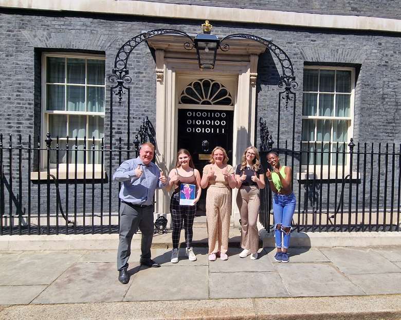 Care-experienced young people from across the country delivered the campaign report to Downing Street. Pictures: Terry Galloway