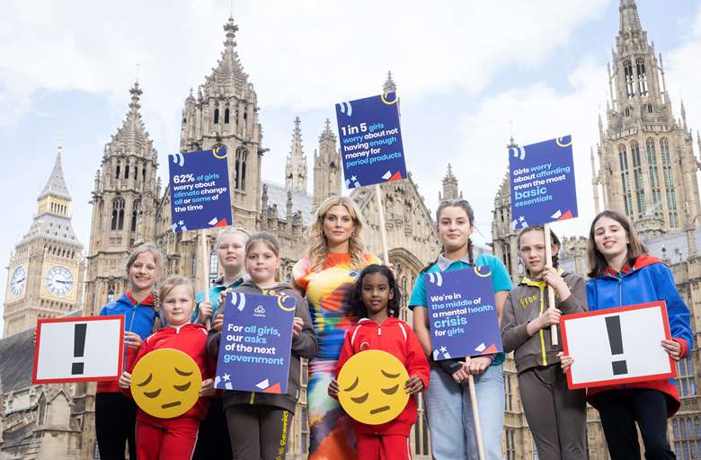 Girlguiding members went to parliament to launch the organisation's manifesto for the next government. Picture: Girlguiding